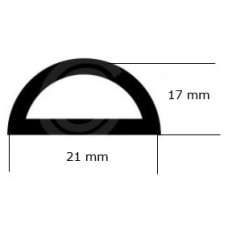 Tochtband sponsrubber | Celrubber D profiel | 21 x 17 mm | per meter