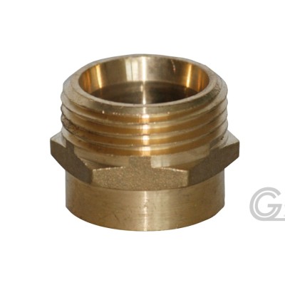 Messing verloop dubbele nippel - 3/4" x 1"
