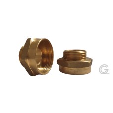 Brass double nipple, reduced M/F