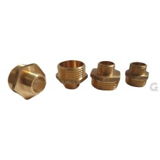 Brass double nipple, reduced M/M