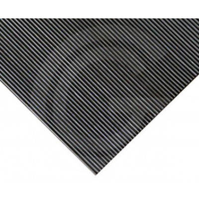 Fine ribbed matting SBR | black | 3 mm | 100 cm width | roll 10 meter