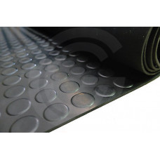 Stud rubber matting | NBR | black | 3 mm | 125 cm width | roll 10 meter