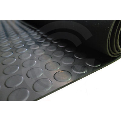 Stud rubber matting | NBR | black | 3 mm | 125 cm width | roll 10 meter