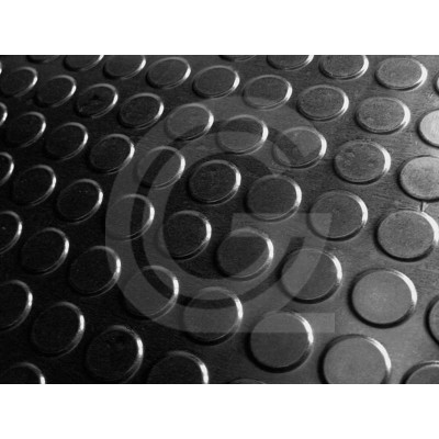 Stud rubber matting | SBR | black | 4 mm | 125 cm width | roll 10 meter