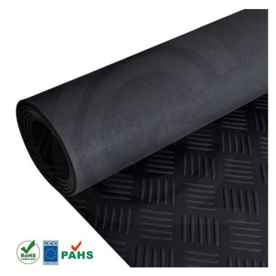 Checker rubber matting | black | 3 mm | 1.00 width | roll 10 meter