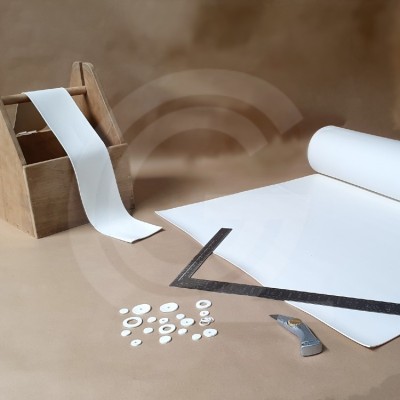 Silicone Sponge Rubber Plate white | 1 m wide | 3 mm | Per running meter