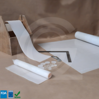 Siliconen plaatrubber transparant | 60 Shore | Talkvrij | Micha | 1,2 mtr breed | 1 mm dik | Per meter