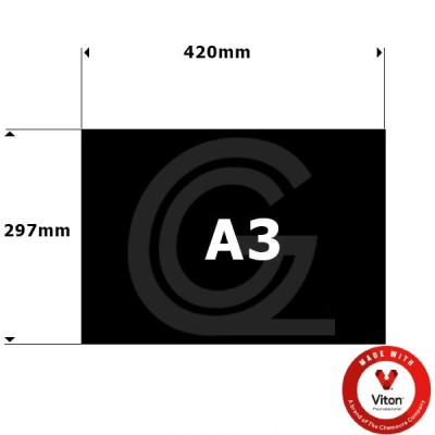 Viton plaatrubber 1 mm dik | 420 mm lang | 297 mm breed | Standaard A3 formaat Viton plaatrubber 1 mm dik | 420 mm lang | 297 mm breed | Standaard A3 formaat