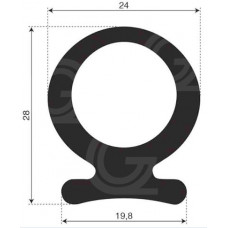 Ohmega profil | EPDM | 28 x 24 x 19,8 mm | pro Meter