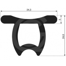 Ohmega T profil | EPDM |  34,3 x 24,6 mm | pro meter