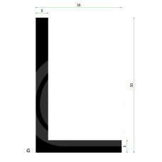 EPDM Rubber Hoekprofiel | 55 x 35 x 5 mm | per meter EPDM Rubber Hoekprofiel | 55 x 35 x 5 mm | per meter