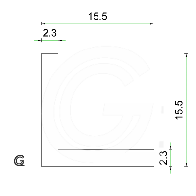 Siliconen Hoekprofiel | Wit | 15,5 x 15,5 x 2,3 mm | Rol 25 meter