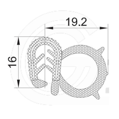 Kantenschutzprofil | EPDM | Moosgummi Schlauch Seite | Schwarz | 16 x 19,2 mm | pro Meter Kantenschutzprofil | EPDM | Moosgummi Schlauch Seite | Schwarz | 16 x 19,2 mm | pro Meter