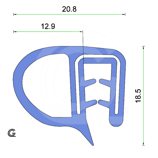 Silikon Kantenschutz Dichtprofil, Blau, FDA konform