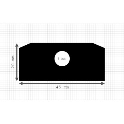 Luikenpakking | EPDM | 45 x 20 mm