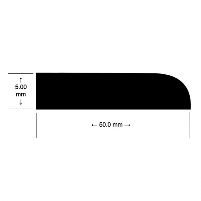 straf Overgave lekkage 100% EPDM rubber plint (band) | 50 mm breed | 5 mm dik | Rol