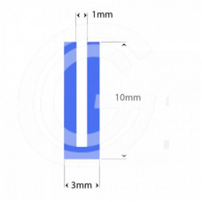 Siliconen U Profiel Blauw | binnenmaat 1 mm | hoogte 10 mm | dikte 1 mm | Rol 25 Meter