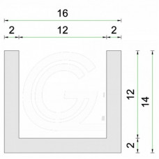 Silikon-U-Profil Weiß | Innenmaß 12 mm | Höhe 14 mm | Dicke 2 mm | Pro Meter