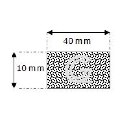 Rechthoekig mosrubber snoer | 10 x 40 mm | per meter