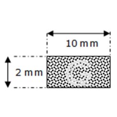 Rectangular sponge rubber cord | 2 x 10 mm| roll 100 meter Rectangular sponge rubber cord | 2 x 10 mm| roll 100 meter