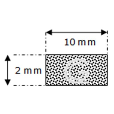 Rechthoekig mosrubber snoer | 2 x 10 mm | rol 100 meter Rechthoekig mosrubber snoer | 2 x 10 mm | rol 100 meter