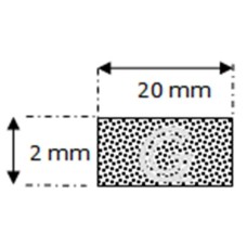 Rectangular sponge rubber cord | 2 x 20 mm| roll 100 meter Rectangular sponge rubber cord | 2 x 20 mm| roll 100 meter