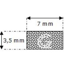Rectangular sponge rubber cord | 3,5 x 7 mm| per meter