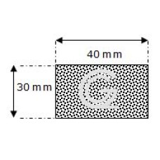 Rechteckige moosgummi  schnur | 30 x 40 mm | Rolle 15 meter