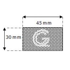 Rechteckige moosgummi  schnur | 30 x 45 mm | Rolle 15 meter