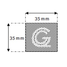 Rechteckige moosgummi schnur | 35 x 35 mm | Rolle 15 meter Rechteckige moosgummi schnur | 35 x 35 mm | Rolle 15 meter