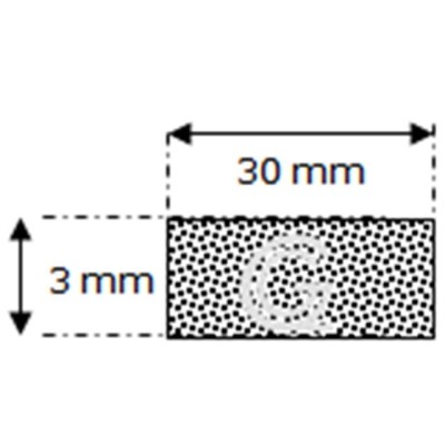 Rechteckige moosgummi schnur | 3 x 30 mm | Rolle 50 meter Rechteckige moosgummi schnur | 3 x 30 mm | Rolle 50 meter