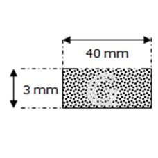 Rectangular sponge rubber cord | 3 x 40 mm| per meter Rectangular sponge rubber cord | 3 x 40 mm| per meter