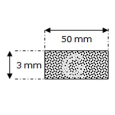 Rectangular sponge rubber cord | 3 x 50 mm| roll 50 meter Rectangular sponge rubber cord | 3 x 50 mm| roll 50 meter
