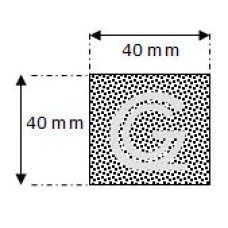 Rechteckige moosgummi  schnur | 40 x 40 mm | Rolle 10 meter