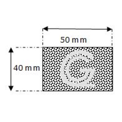Rechteckige moosgummi schnur | 40 x 50 mm | pro meter