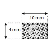 Rectangular sponge rubber cord | 4 x 10 mm| roll 100 meter Rectangular sponge rubber cord | 4 x 10 mm| roll 100 meter