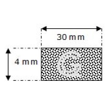Rechteckige moosgummi  schnur | 4 x 30 mm | Rolle 50 meter