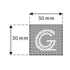 Rechteckige moosgummi schnur | 50 x 50 mm | pro meter
