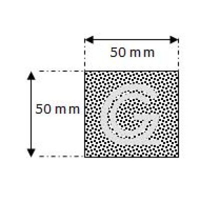 Rechteckige moosgummi schnur | 50 x 50 mm | pro meter