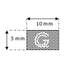 Rechteckige moosgummi schnur | 5 x 10 mm | pro meter