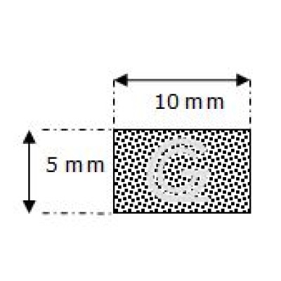 Rectangular sponge rubber cord | 5 x 10 mm| per meter