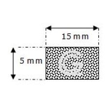 Rechteckige moosgummi schnur | 5 x 15 mm | pro meter