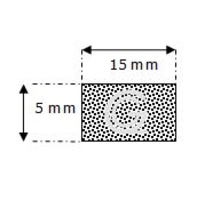 Rectangular sponge rubber cord | 5 x 15 mm| roll 50 meter