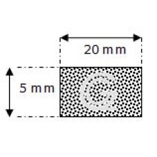 Rechteckige moosgummi  schnur | 5 x 20 mm | Rolle 50 meter
