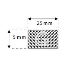 Rechteckige moosgummi  schnur | 5 x 25 mm | Rolle 50 meter