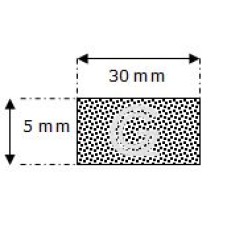 Rechteckige moosgummi  schnur | 5 x 30 mm | Rolle 50 meter
