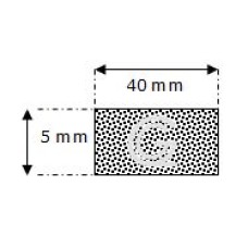 Rechteckige moosgummi  schnur | 5 x 40 mm | Rolle 50 meter
