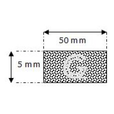 Rechteckige moosgummi  schnur | 5 x 50 mm | Rolle 25 meter