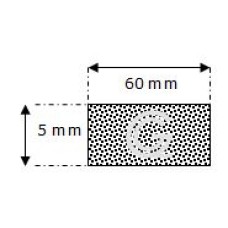 Rechteckige moosgummi  schnur | 5 x 60 mm | Rolle 25 meter
