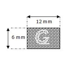 Rechteckige moosgummi  schnur | 6 x 12 mm | Rolle 100 meter